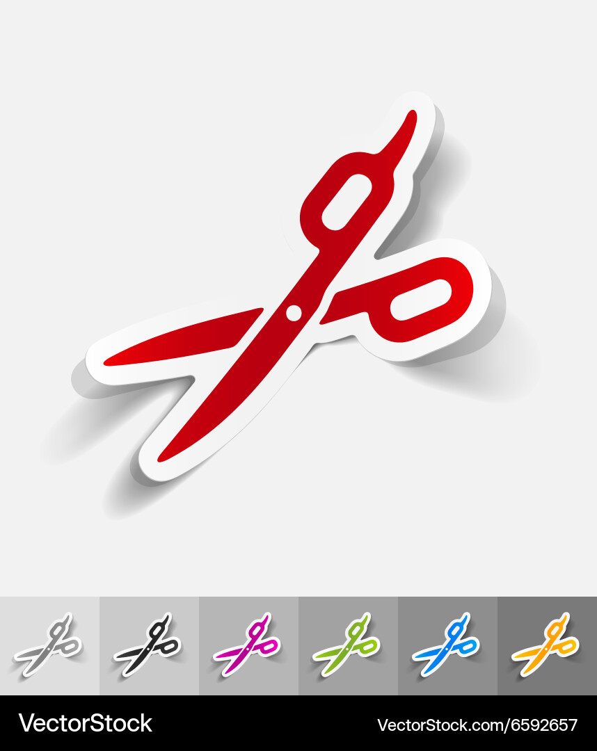 Realistic design element scissors vector image