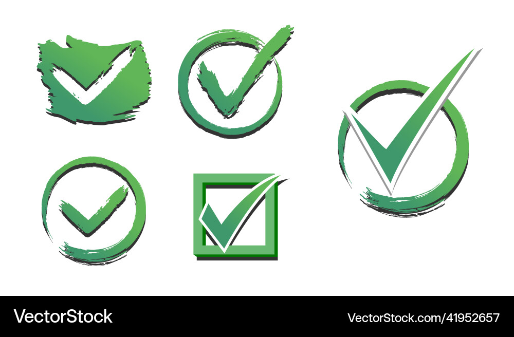 Realistic set of simple web buttons green and red Vector Image