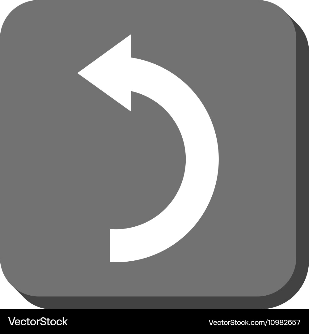 Rotate left rounded square icon vector image