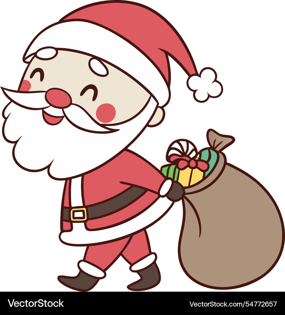 Santa with gift bag Santa with gift bag vector image