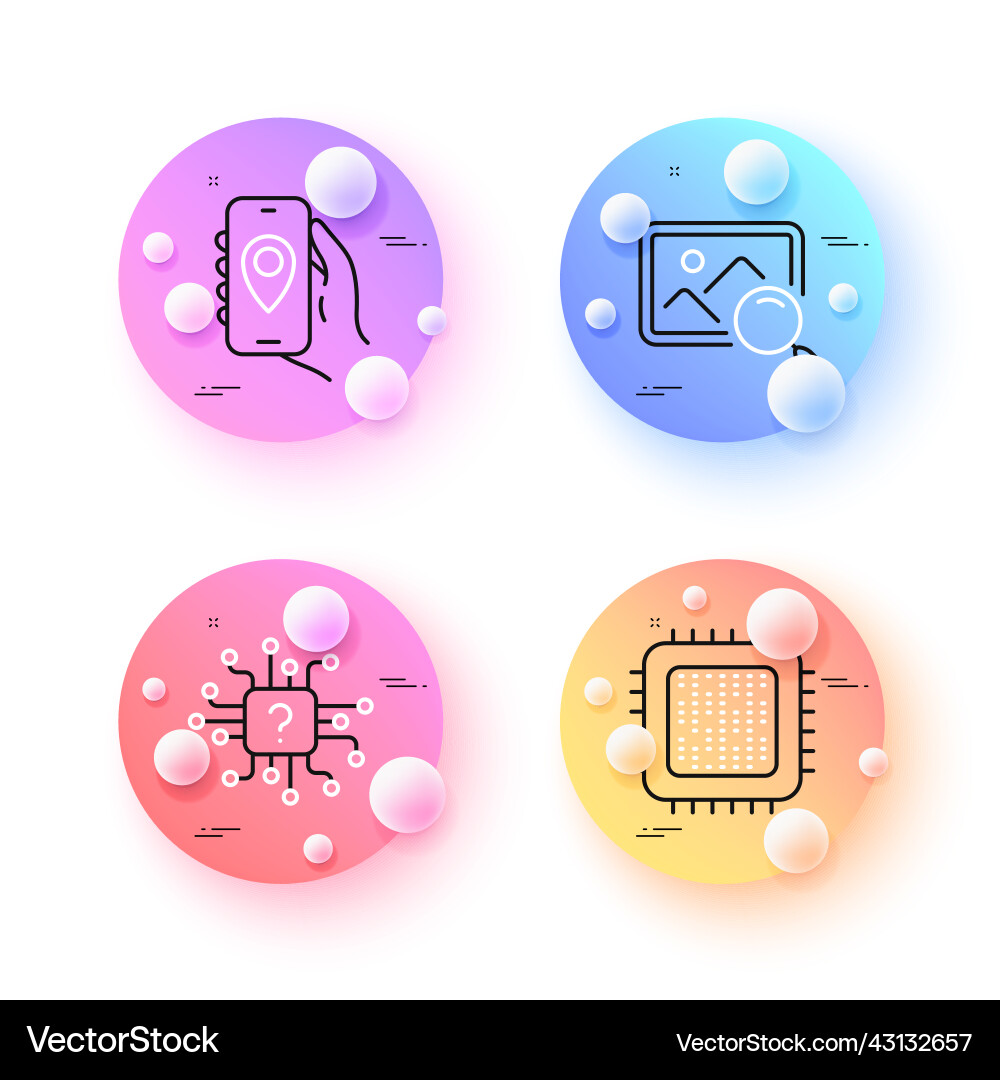Search photo cpu processor and location app Search photo cpu processor and location app vector image