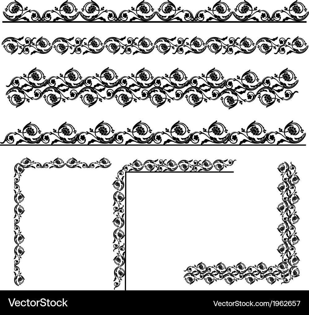 Set borders vector image