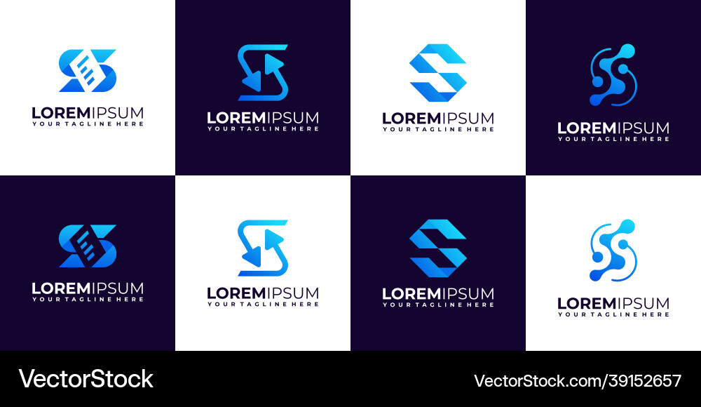 Set of abstract initial monogram s logo design Vector Image