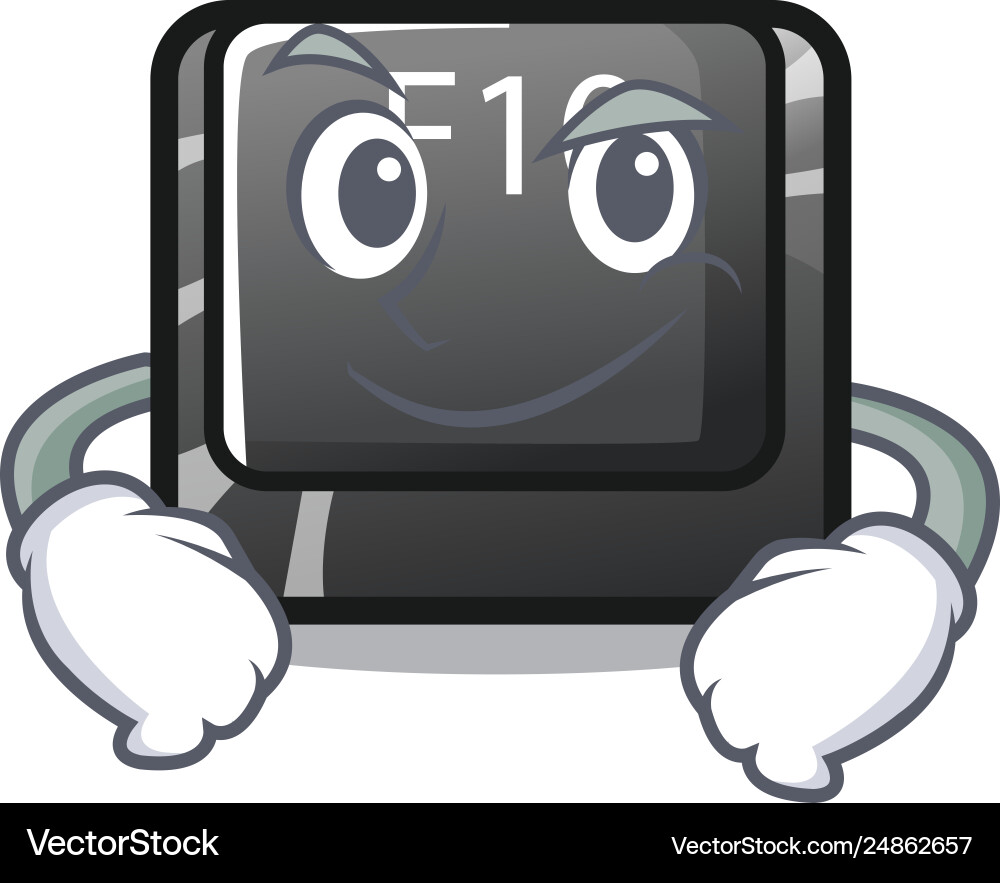 Smirking button f10 on a keyboard character Smirking button f10 on a keyboard character Vector Image
