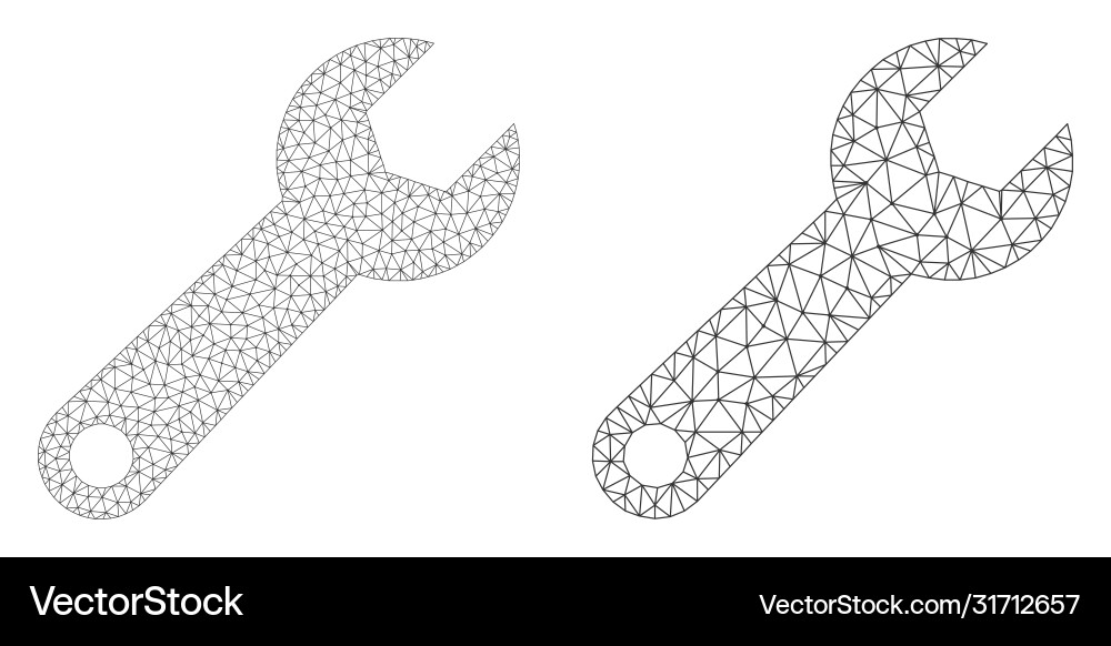 Spanner tool icon - triangle mesh Spanner tool icon - triangle mesh Vector Image