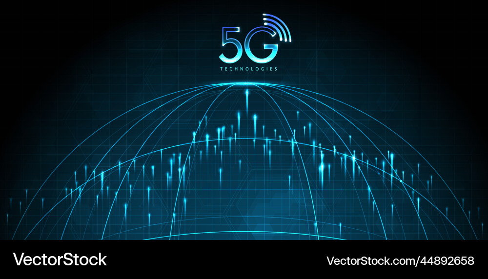 5g technology with computer network connection 5g technology with computer network connection vector image
