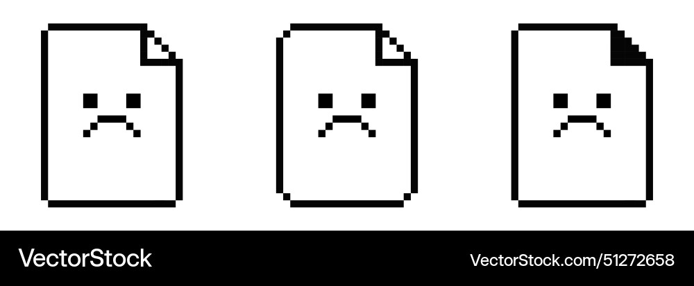 8 bit document icon pixel 8bit text vector image