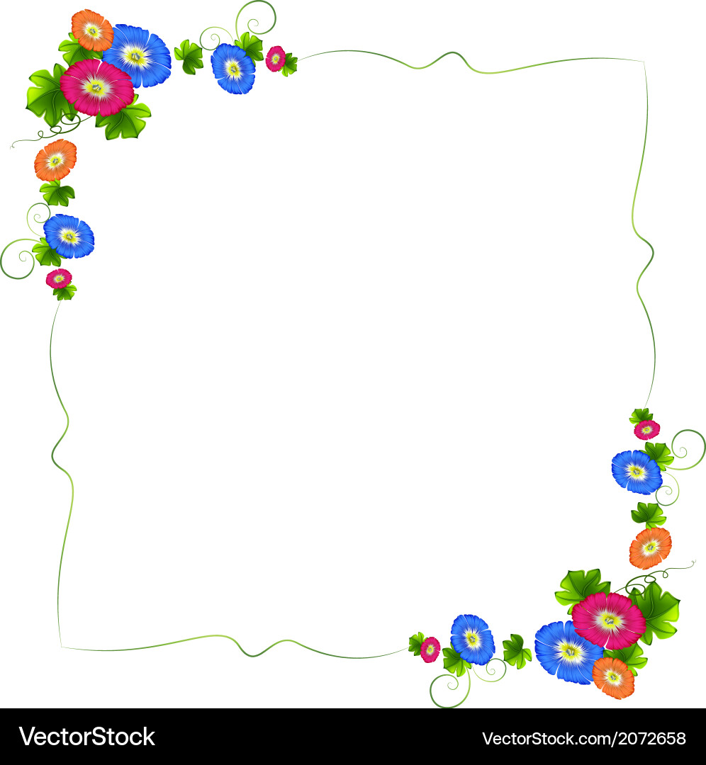 A border design with fresh colorful flowers – Royalty-Free Vector |  VectorStock, image size:996x1080