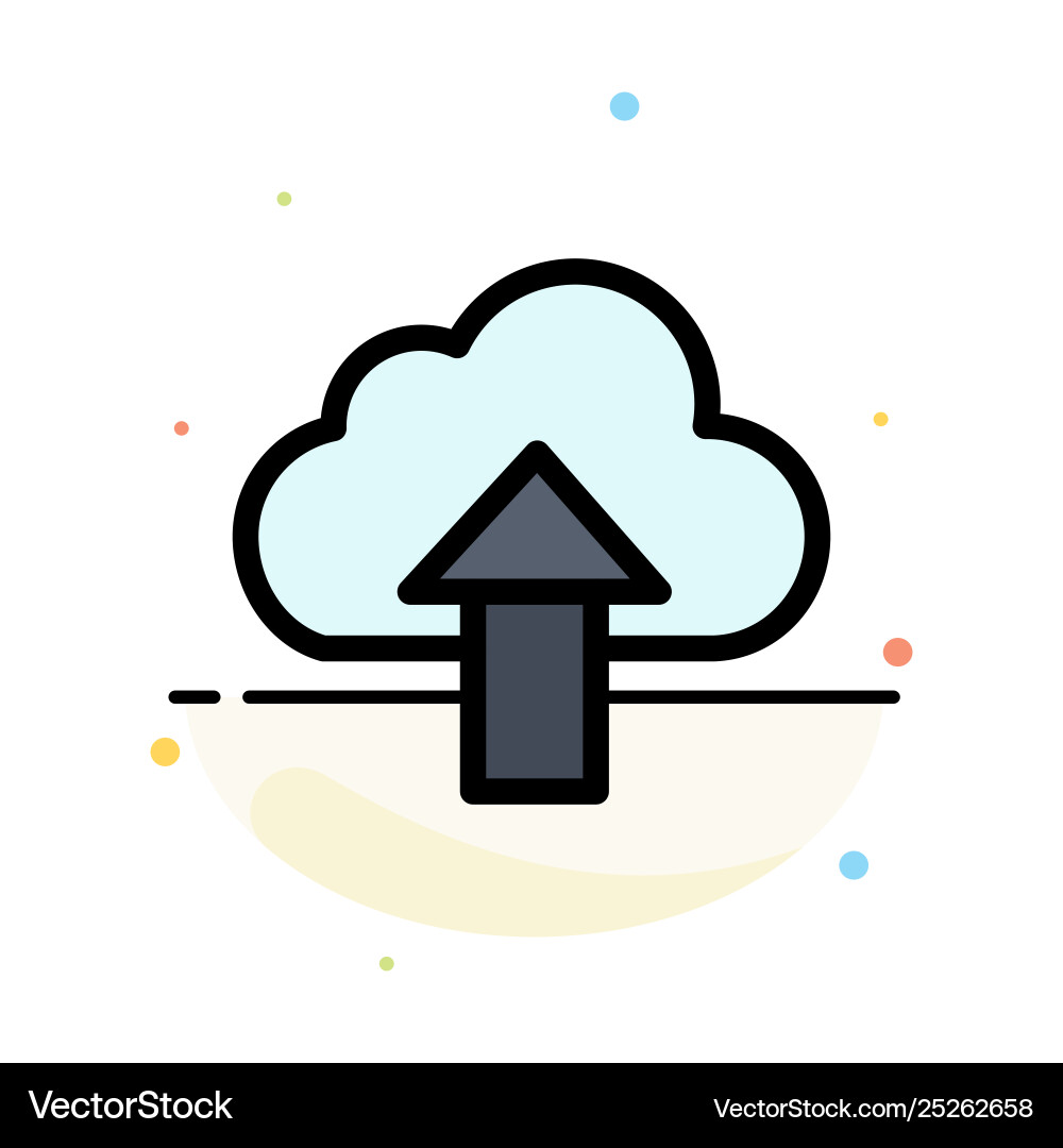 Arrow upload up cloud abstract flat color icon Arrow upload up cloud abstract flat color icon vector image