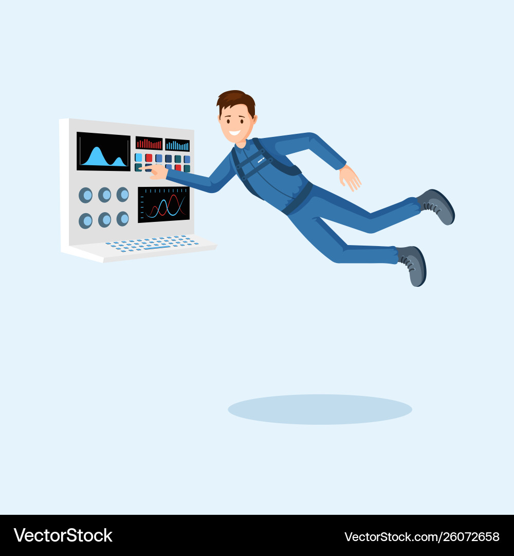 Astronaut training flat Astronaut training flat vector image