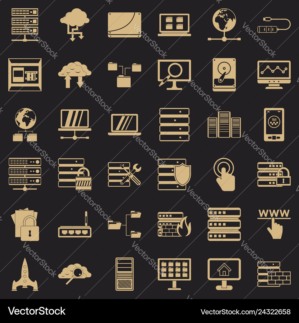 Data file icons set simple style Data file icons set simple style vector image