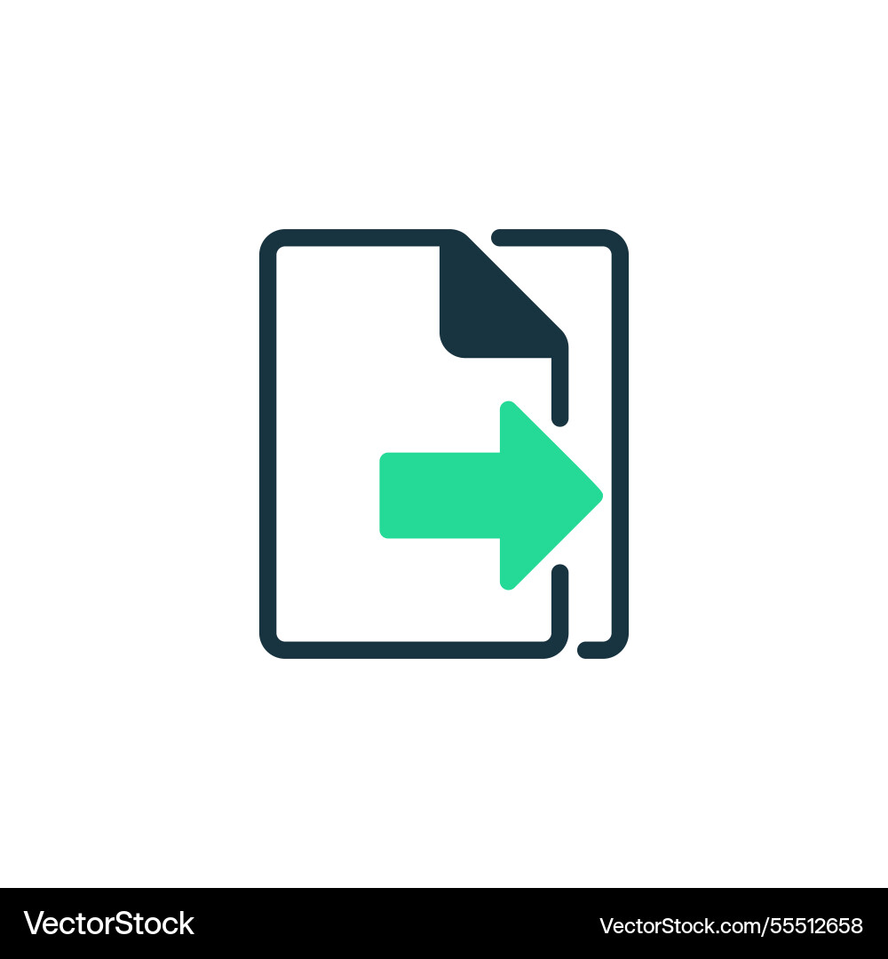 Document sharing two tone color icon linear style Vector Image