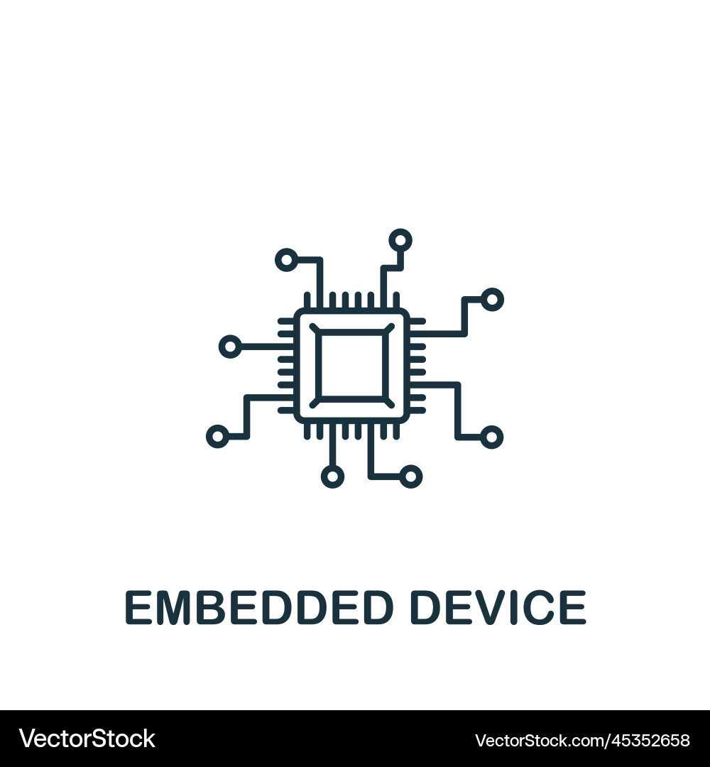 Embedded device icon monochrome simple smart vector image