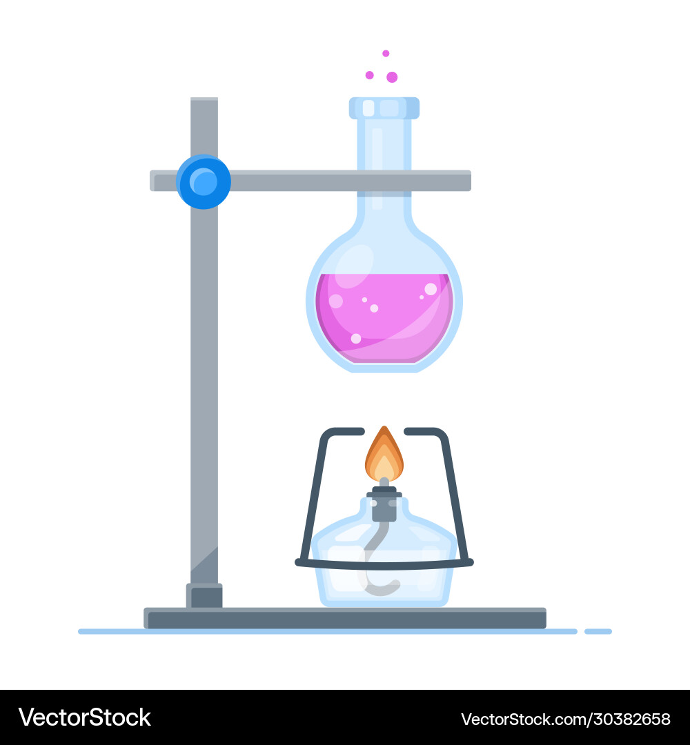 Flat isolated with flask Flat isolated with flask Vector Image