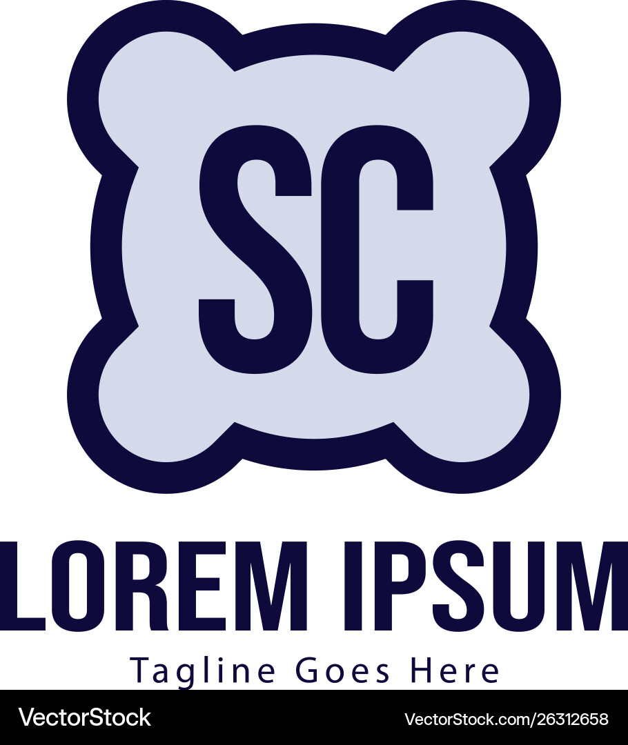 Initial sc logo template with modern frame Initial sc logo template with modern frame vector image
