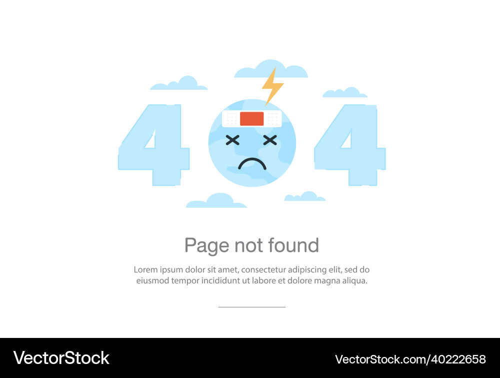 Internet network warning 404 error page or file Vector Image