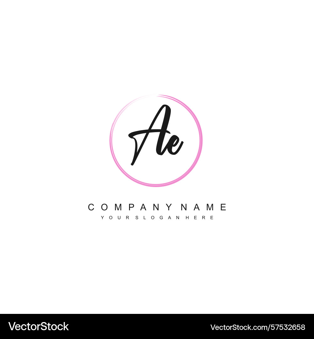 Minimal signature logo design with ae initials Vector Image