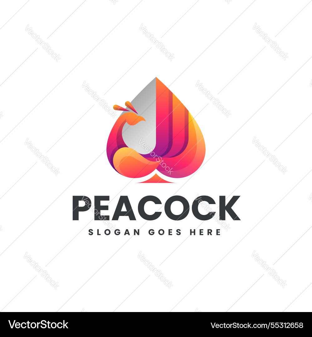 Peacock gradient colorful logo Peacock gradient colorful logo vector image