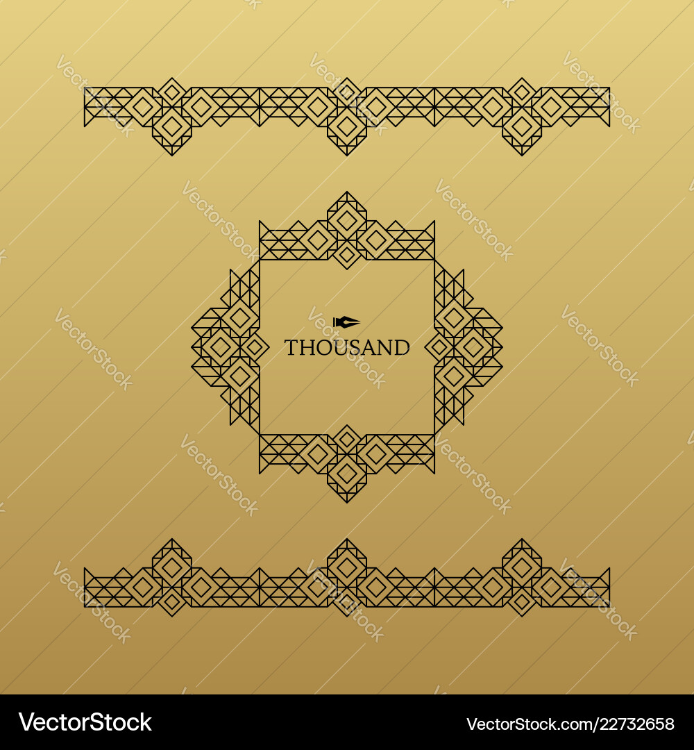 Retro frame with place for text line art design Retro frame with place for text line art design vector image