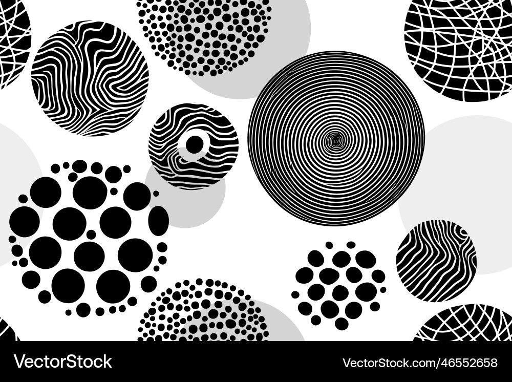 Seamless pattern with ink circle textures Vector Image