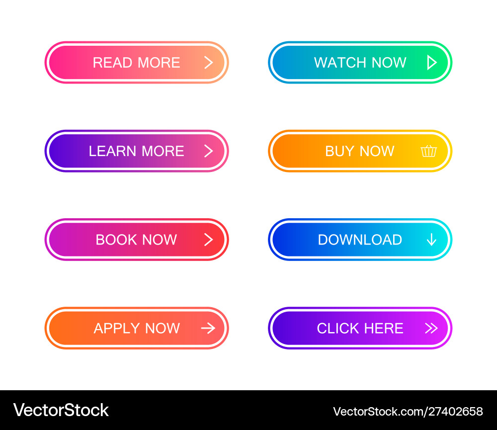 Set modern material style buttons for website Set modern material style buttons for website vector image