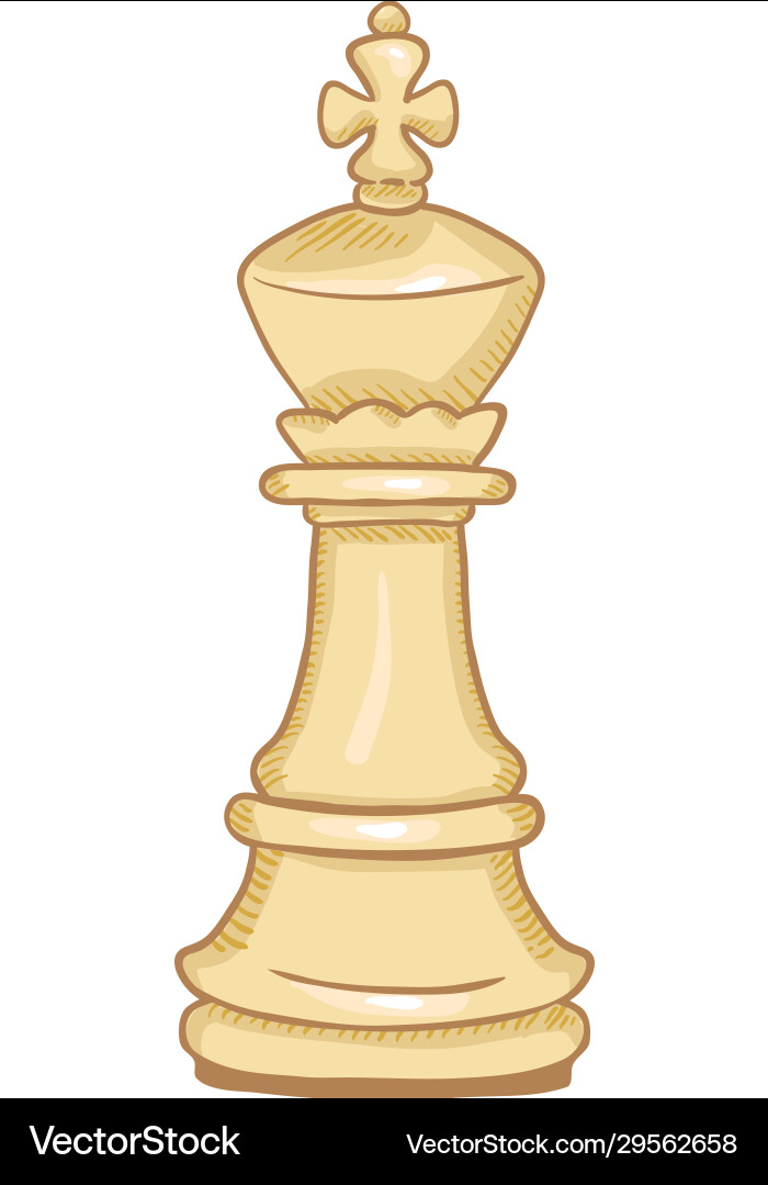 Single cartoon - white king chess figure Single cartoon - white king chess figure vector image
