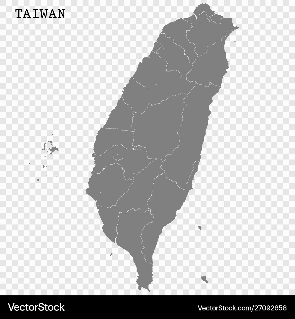 Taiwan Karte mit Grenzen vektorbild