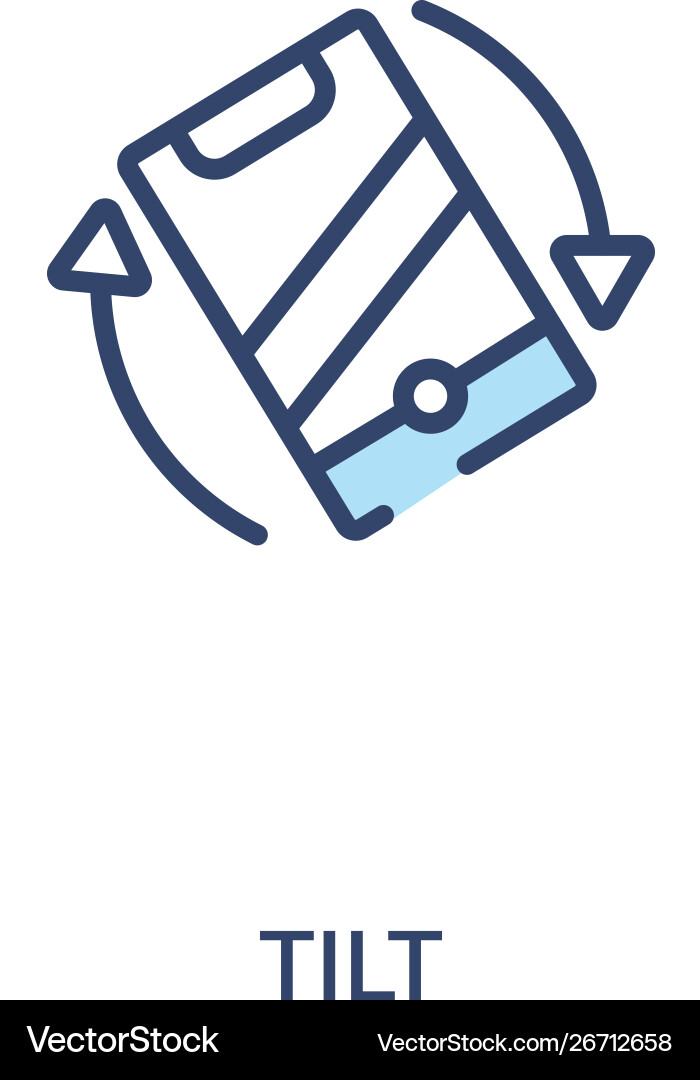 Tilt concept 2 colored icon simple line element Tilt concept 2 colored icon simple line element Vector Image