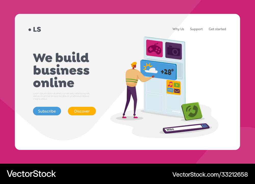 Web ui ux Layout Entwicklung Landing Page Template Web ui ux Layout Entwicklung Landing Page Template vektorbild