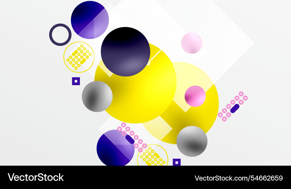 Circles and elements geometric abstract background vector image