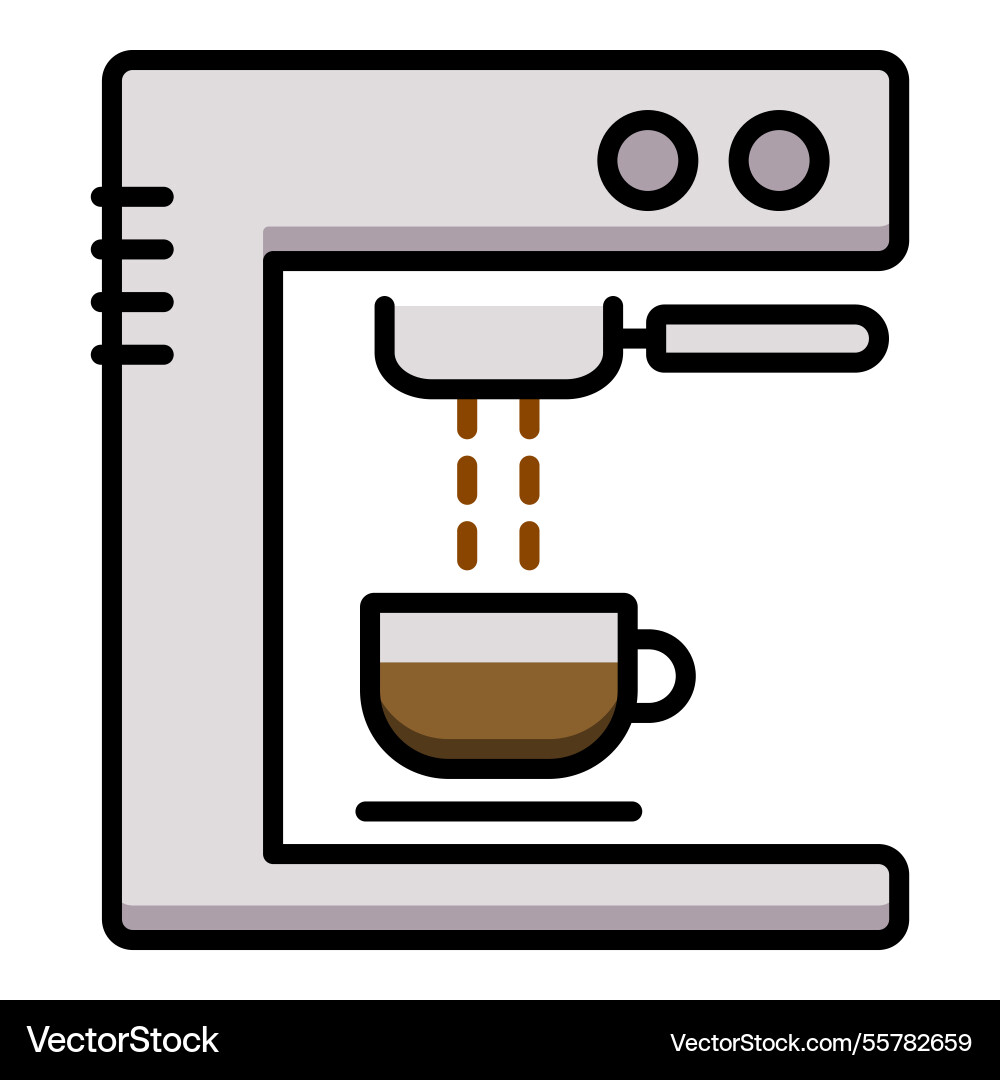 Coffee machine color icon Royalty Free Vector Image