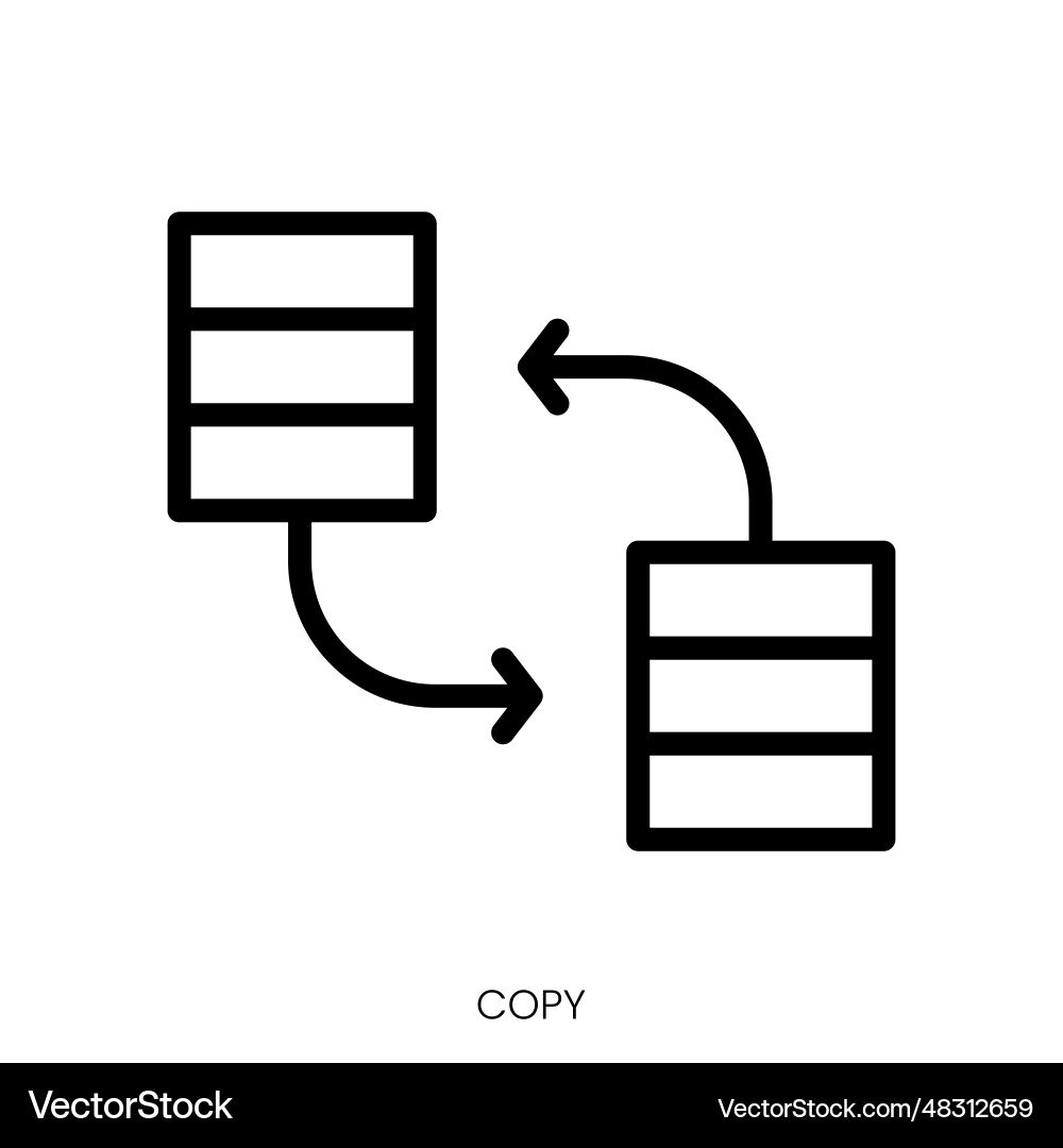 Copy icon line art style design isolated on white Vector Image