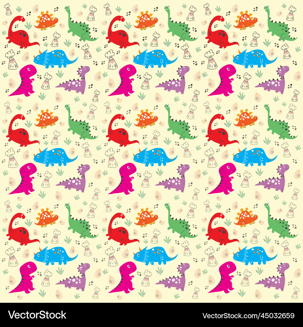 Dinosaur patterns background Vector Image
