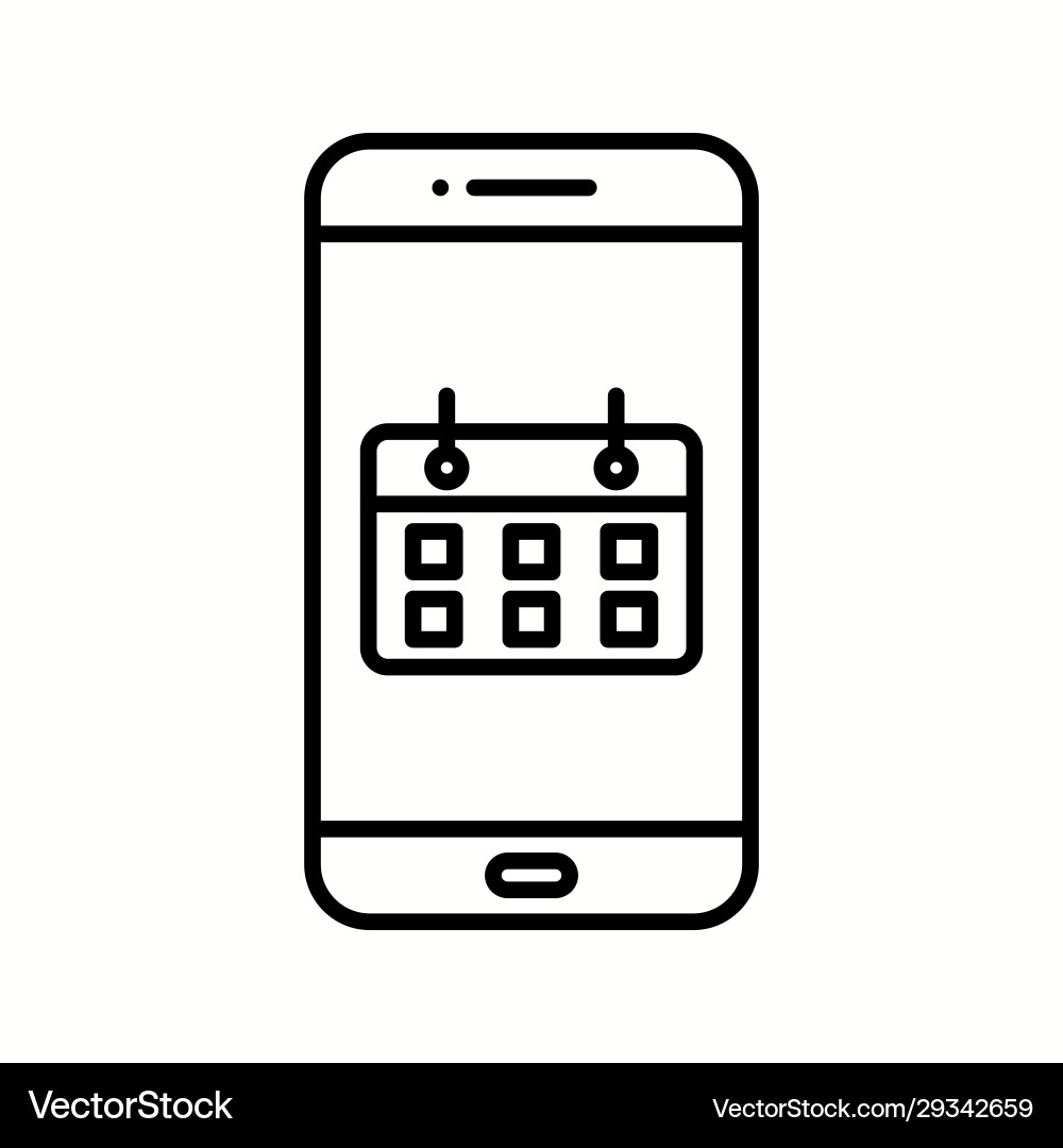 Einzigartiges Kalender-App-Line-Symbol Vektorbild
