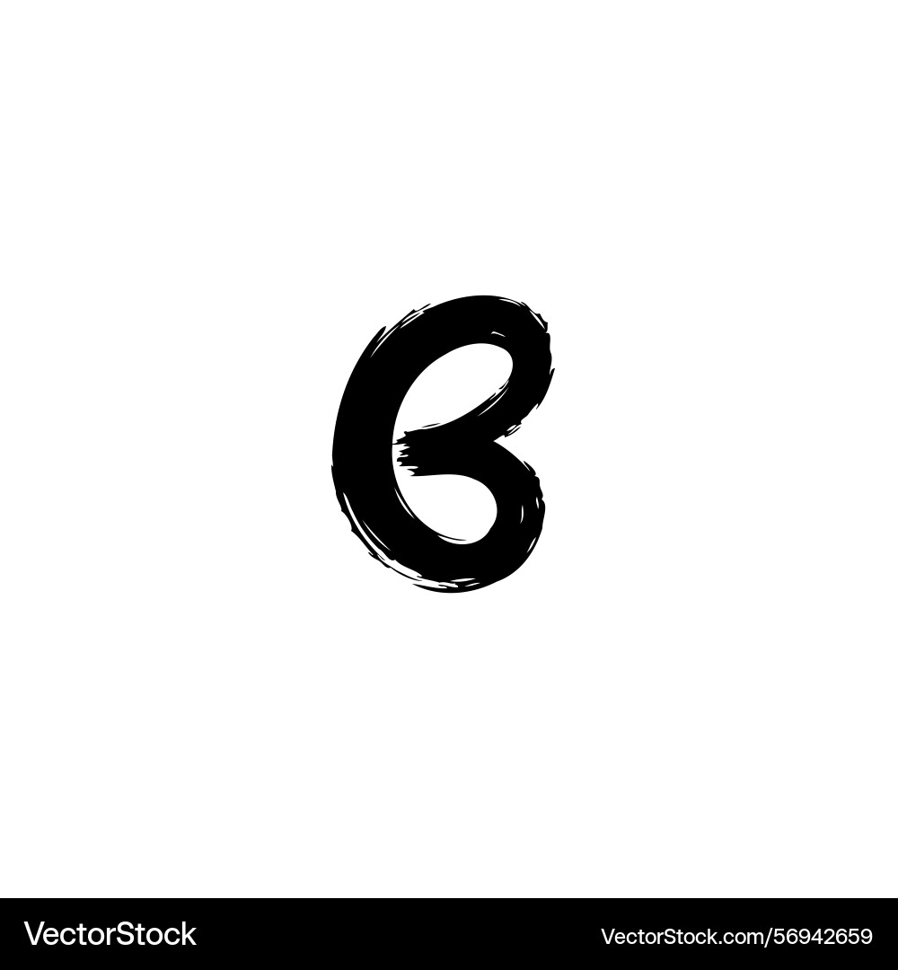 Expressive brushstroke b rendering with bold Expressive brushstroke b rendering with bold Vector Image