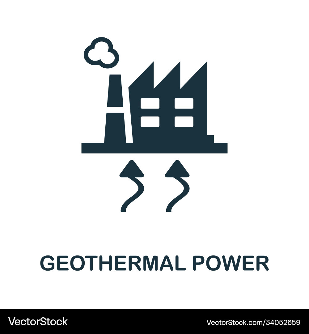 Geothermal power icon simple element from Vector Image