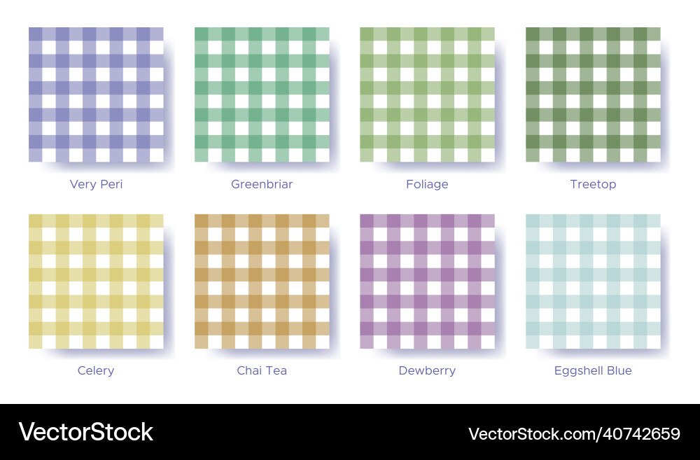 Gingham seamless pattern set in the color of 2022 Gingham seamless pattern set in the color of 2022 vector image