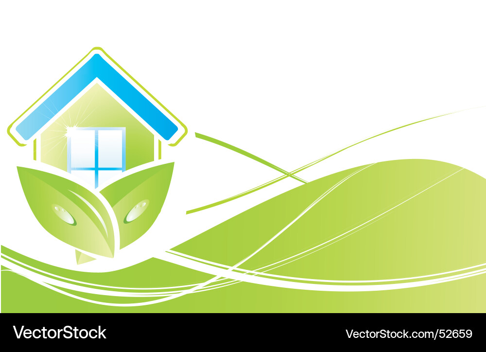 Green Leaf House Background Royalty Free Vector Image