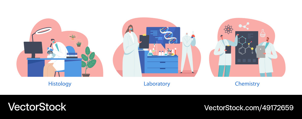 Isolated elements with characters in scientific Vector Image