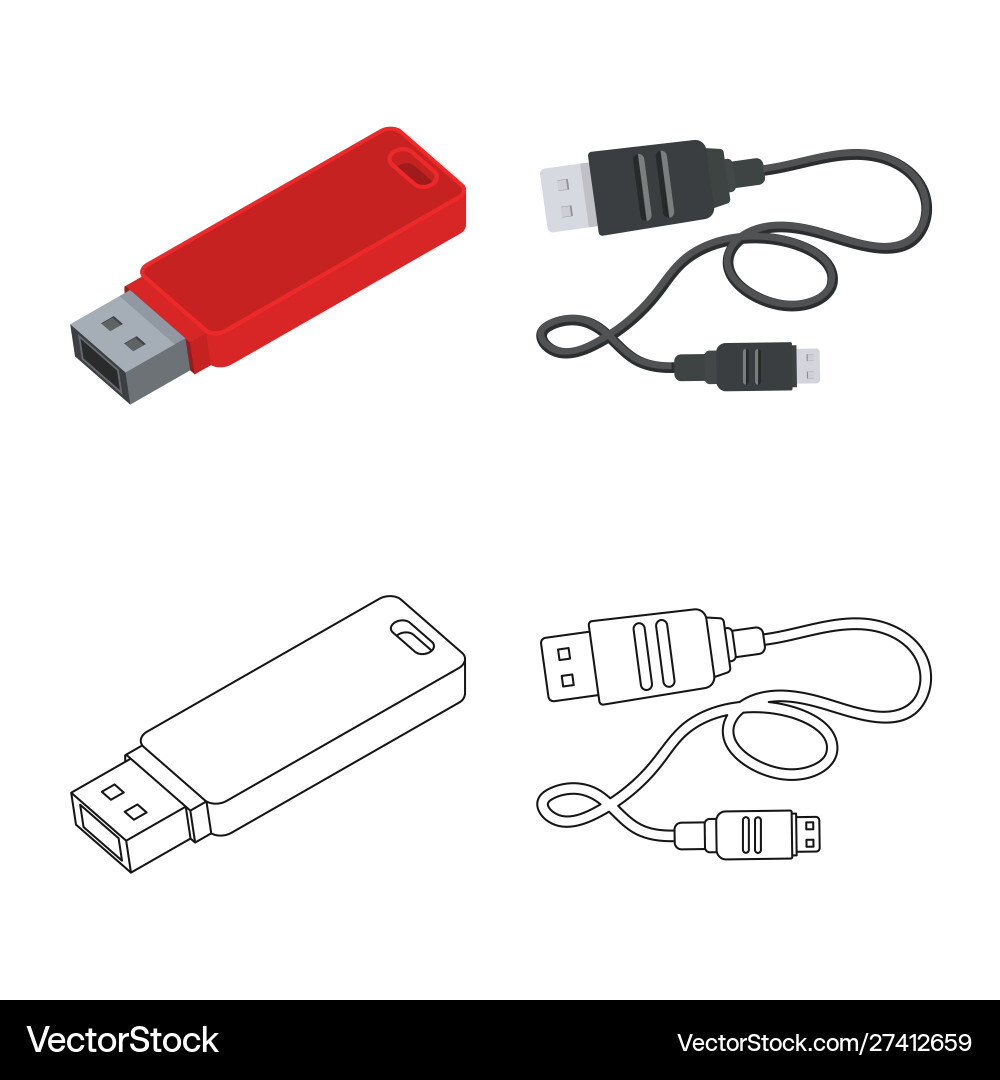 Isolated object laptop and device sign set Vector Image