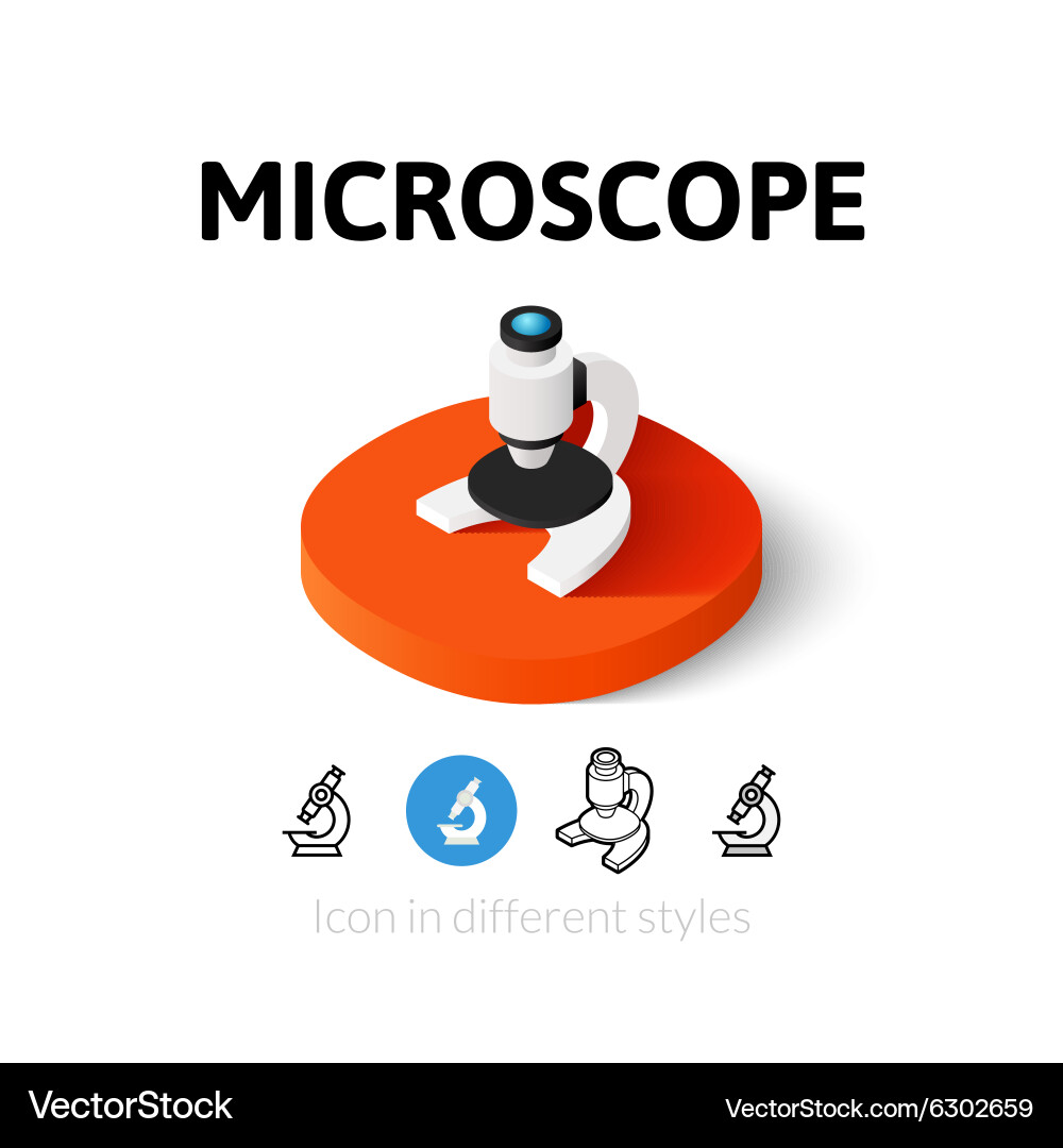 Microscope icon in different style vector image