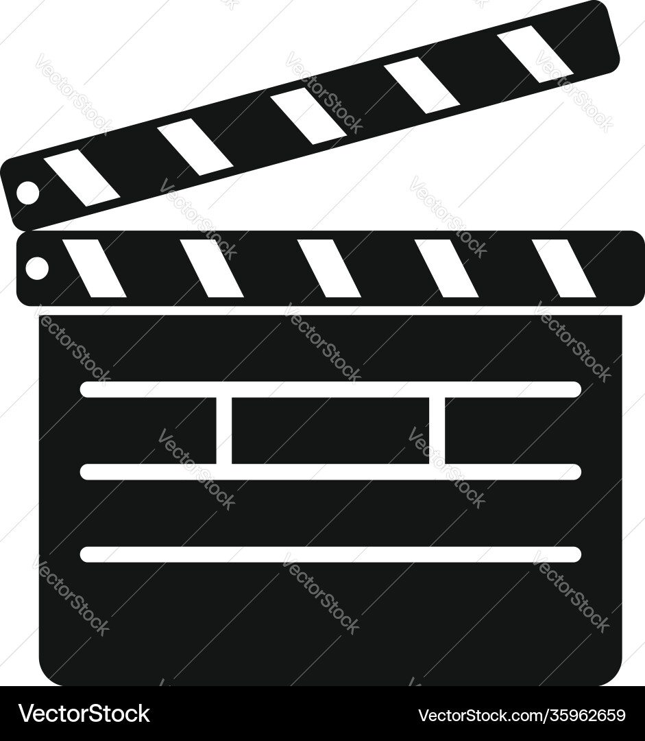 Movie clapper icon simple style Royalty Free Vector Image