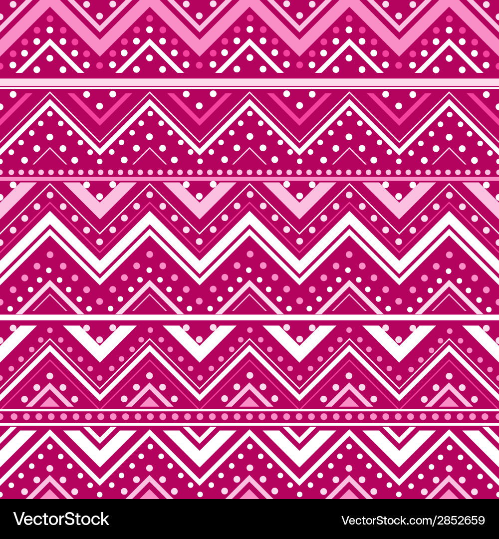 Pink background with zig zag lines and dots Vector Image