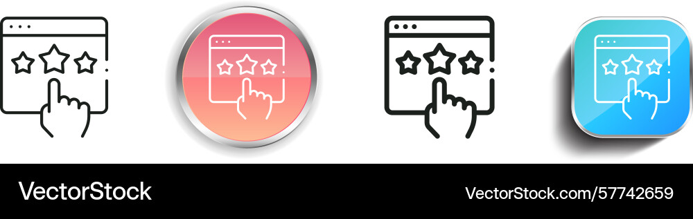 Rating icon thin linear regular and button style vector image