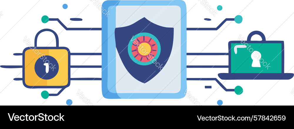 Secure digital gateway shielded network access Vector Image
