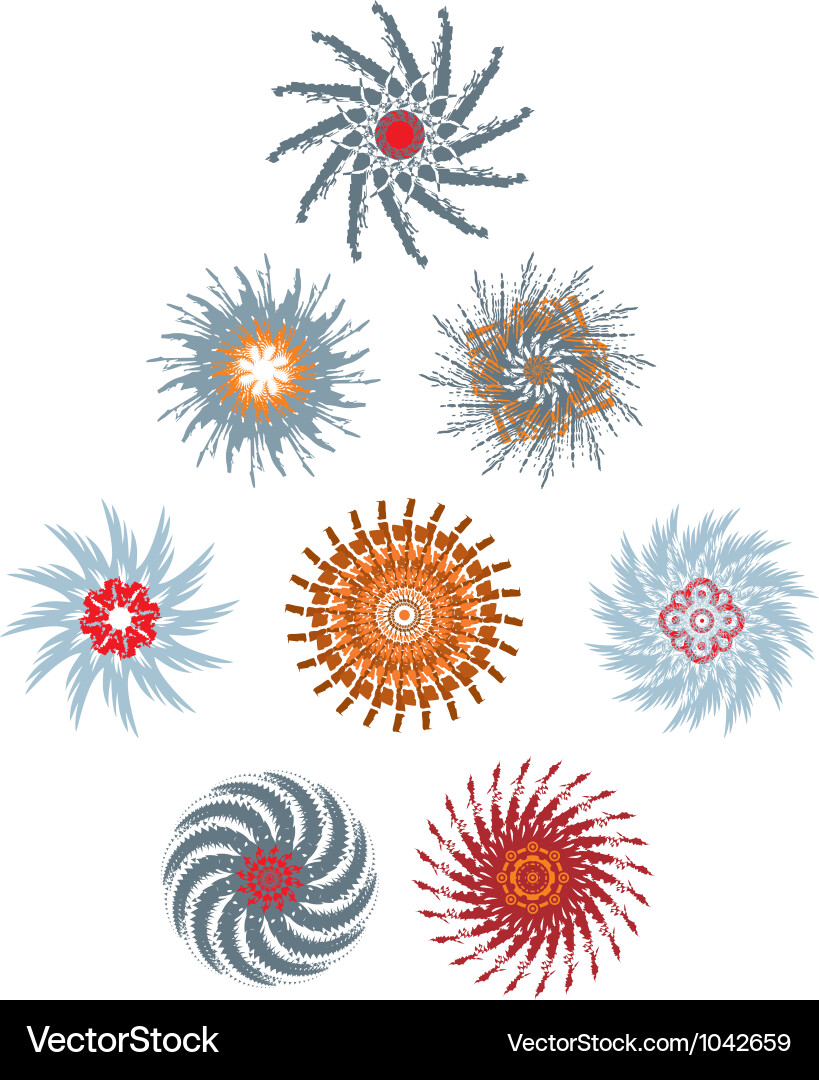 Snowflake set Vector Image
