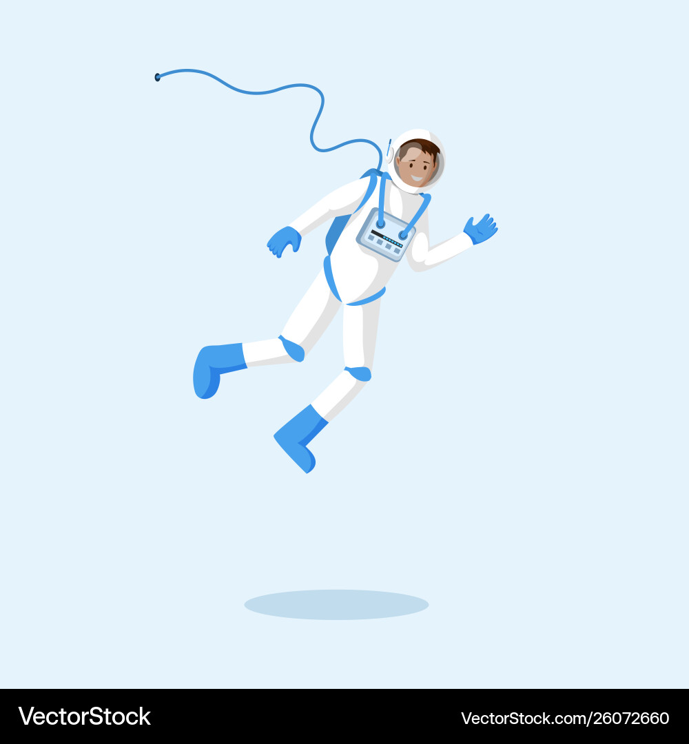 Astronaut in spacesuit floating flat Astronaut in spacesuit floating flat vector image