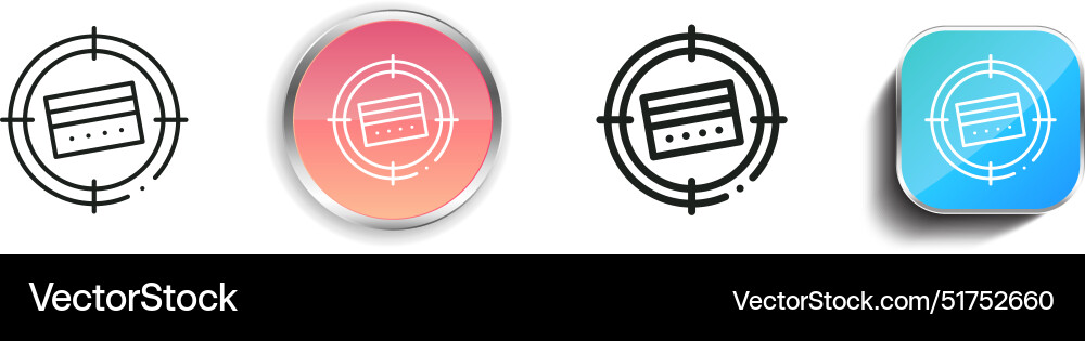 Bank card icon thin linear regular and button Bank card icon thin linear regular and button Vector Image