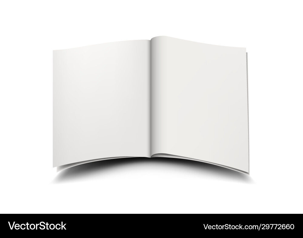 Clear empty opened book with copy space template Clear empty opened book with copy space template vector image