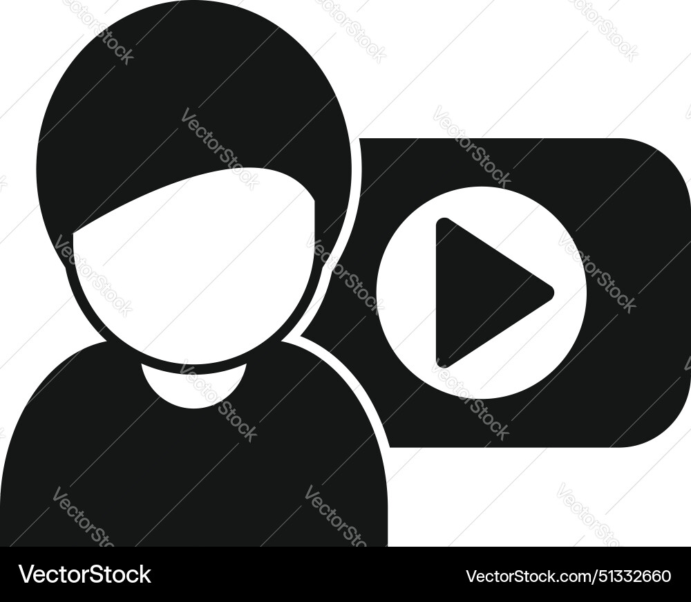 Content creator icon with play button Content creator icon with play button Vector Image